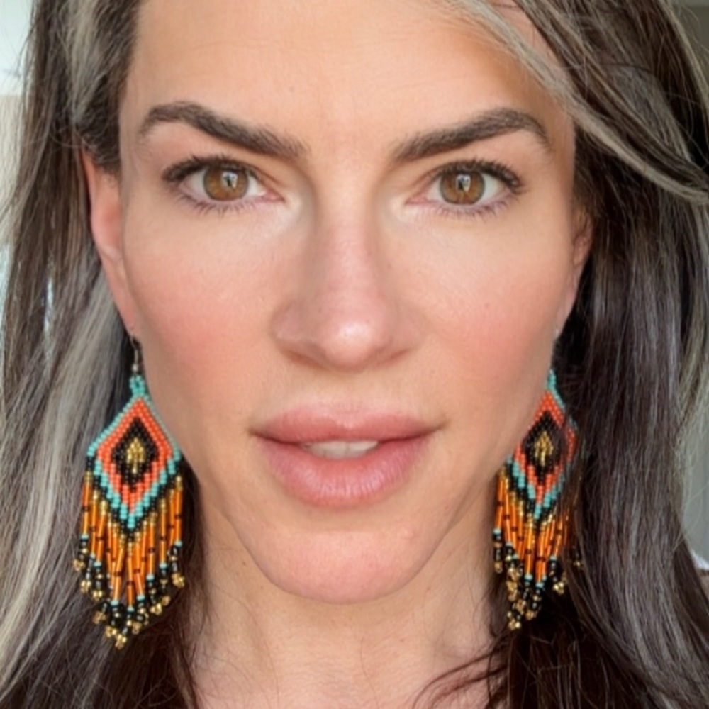 Beaded fringe earrings
